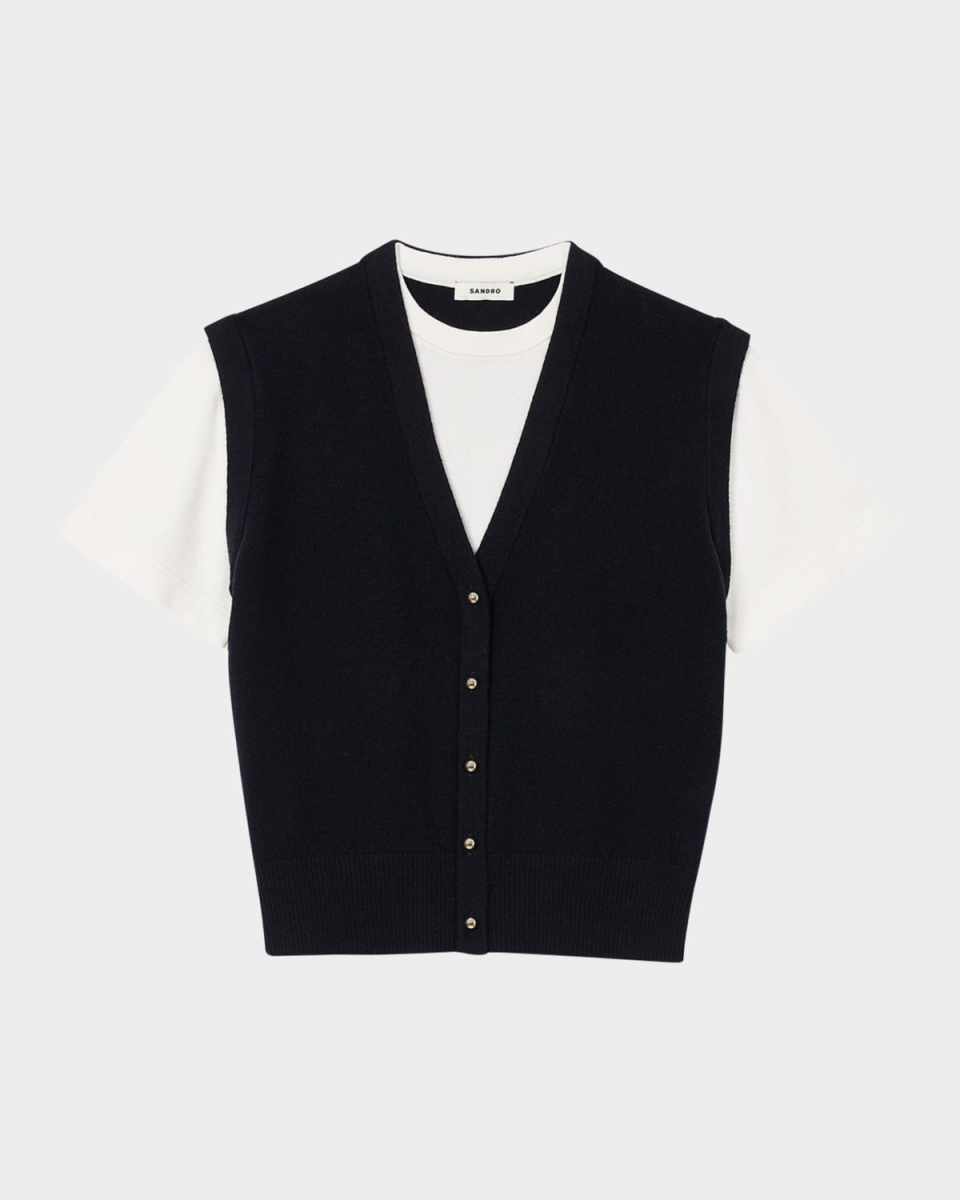 Jonas Mixed-Media Sweater Vest